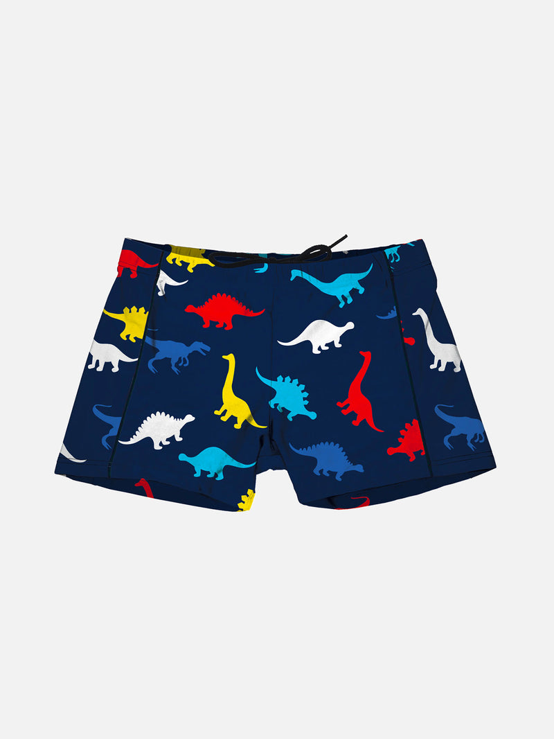 Multicolor dinosaurs boy's lycra swim briefs