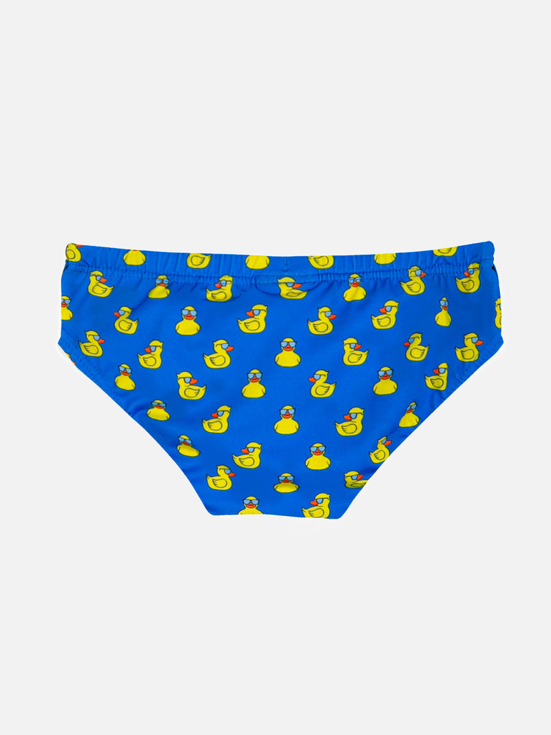 Boy swim briefs with ducky print
