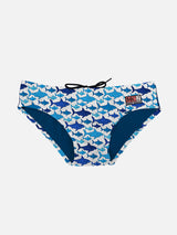 Jungen-Badehose mit Multi-Haifisch-Print