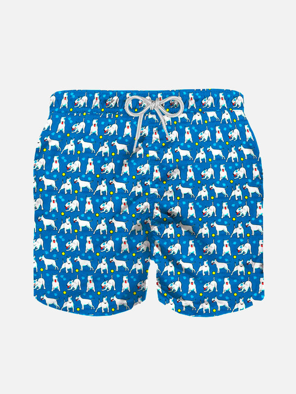 Bull Terrier all over print boy's light swimshorts