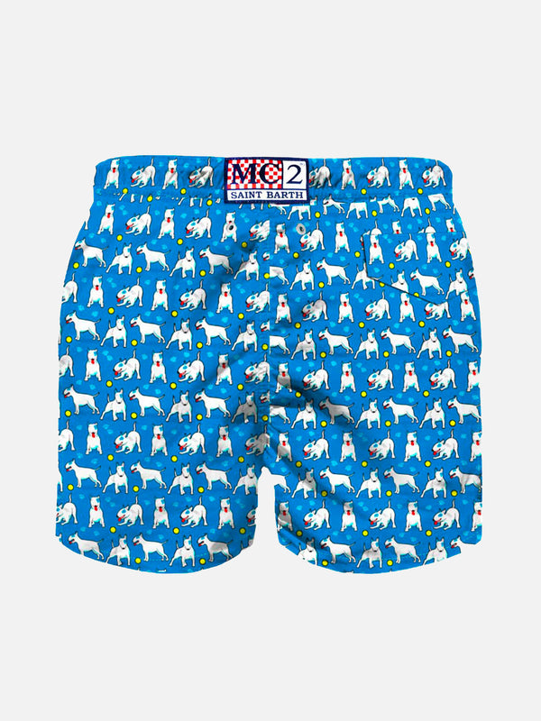 Bull Terrier all over print boy's light swimshorts
