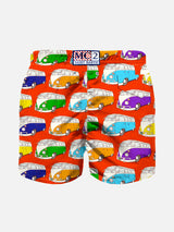 Coach print boy light fabric swim shorts