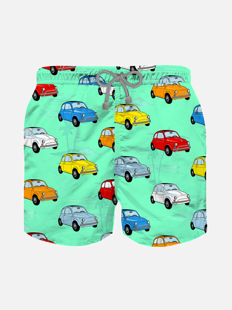 Boy swim shorts with car print