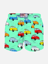Boy swim shorts with car print