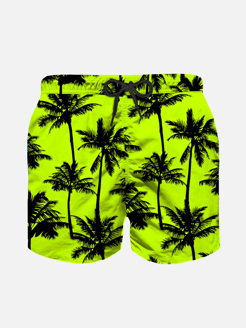 Palm all over print light fabric boy swim shorts