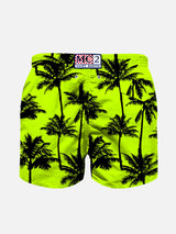 Palm all over print light fabric boy swim shorts