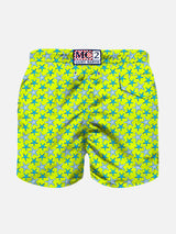 Boy light fabric swim shorts with starfish print
