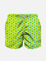 Boy light fabric swim shorts with starfish print
