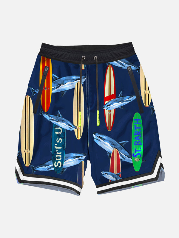 Surfboard print boy swim shorts