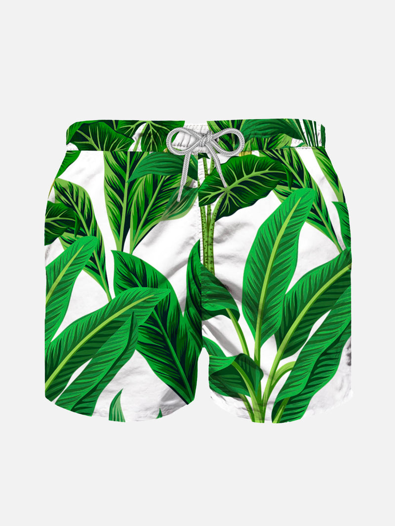 Tropical print boy swim shorts