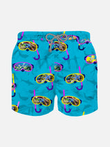 Boy classic swim shorts with diver mask print