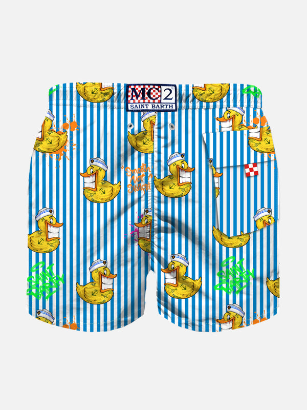 Boy swim shorts with Crypto ducky print | CRYPTO PUPPETS SPECIAL EDITION