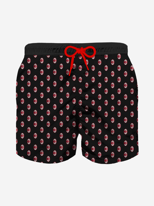 Boy light fabric swim shorts with Milan print | MILAN SPECIAL EDITION