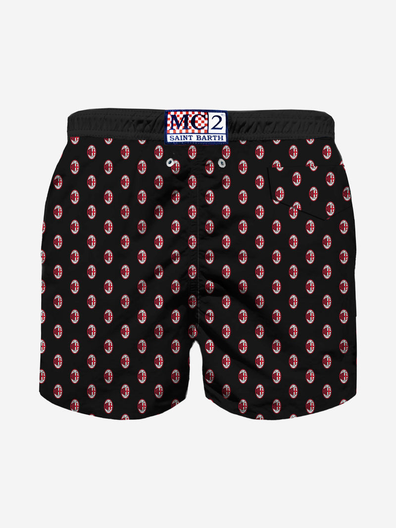 Boy light fabric swim shorts with Milan print | MILAN SPECIAL EDITION