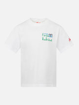 T-shirt da bambino in cotone con ricamo Forte habituè