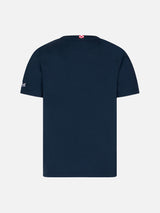 Jungen-T-Shirt aus Baumwolle mit Tasche mit Hai-Aufdruck