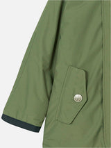 Boy hooded military green parka jacket