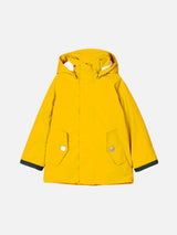 Boy hooded yellow parka jacket