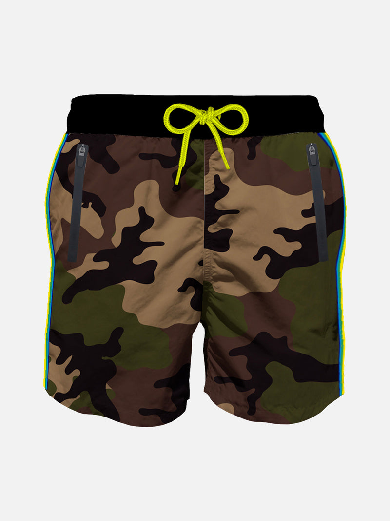 Light fabric boy swim shorts with zipped pockets