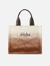 Brown gradient furry Flavea handbag