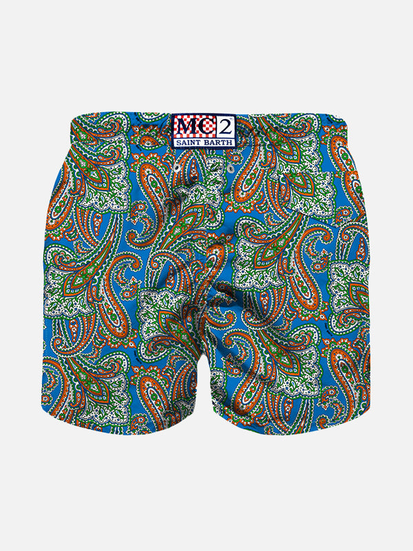 Boy swim shorts with paisley print