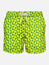 Light fabric man swim shorts cactus print