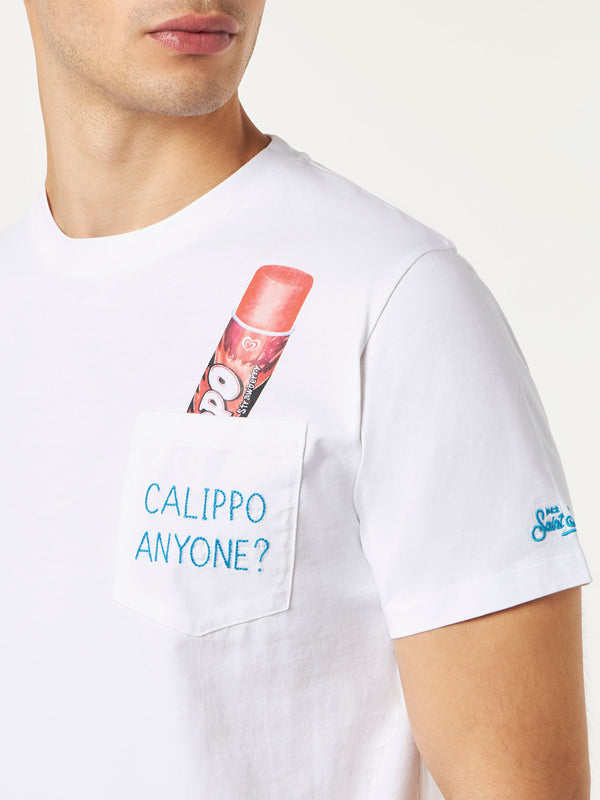 T-shirt in cotone con ricamo Calippo Anyone?| Algida® Edizione Speciale