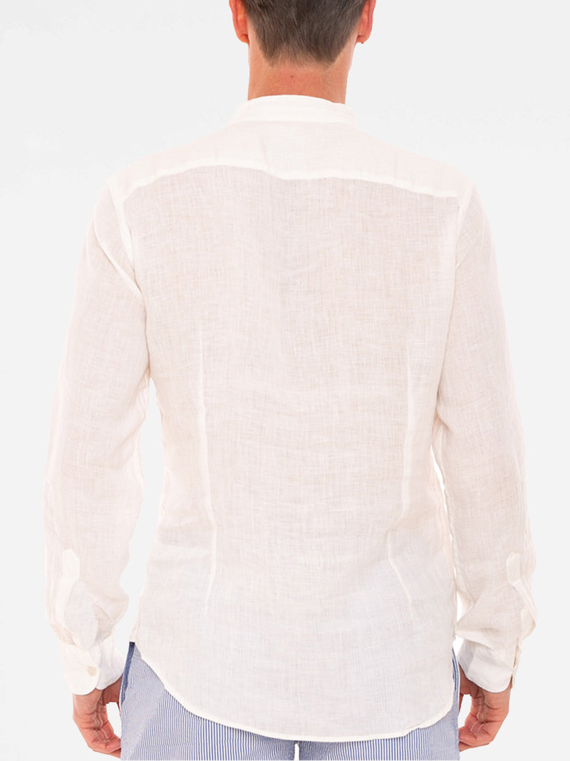 Off white embroidered Man Linen Shirt