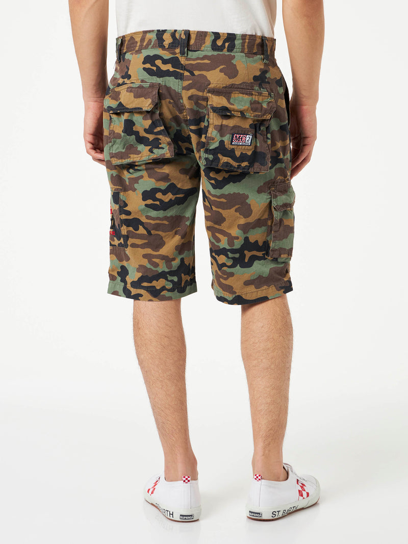Man camouflage cargo bermuda with pockets