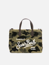 Camouflage sherpa fabric Vivian handbag