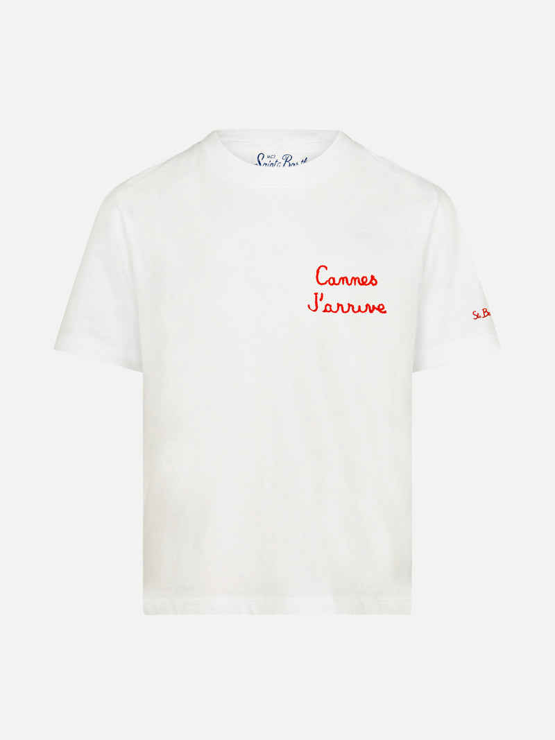 Boy t-shirt  with Cannes J'arrive embroidery