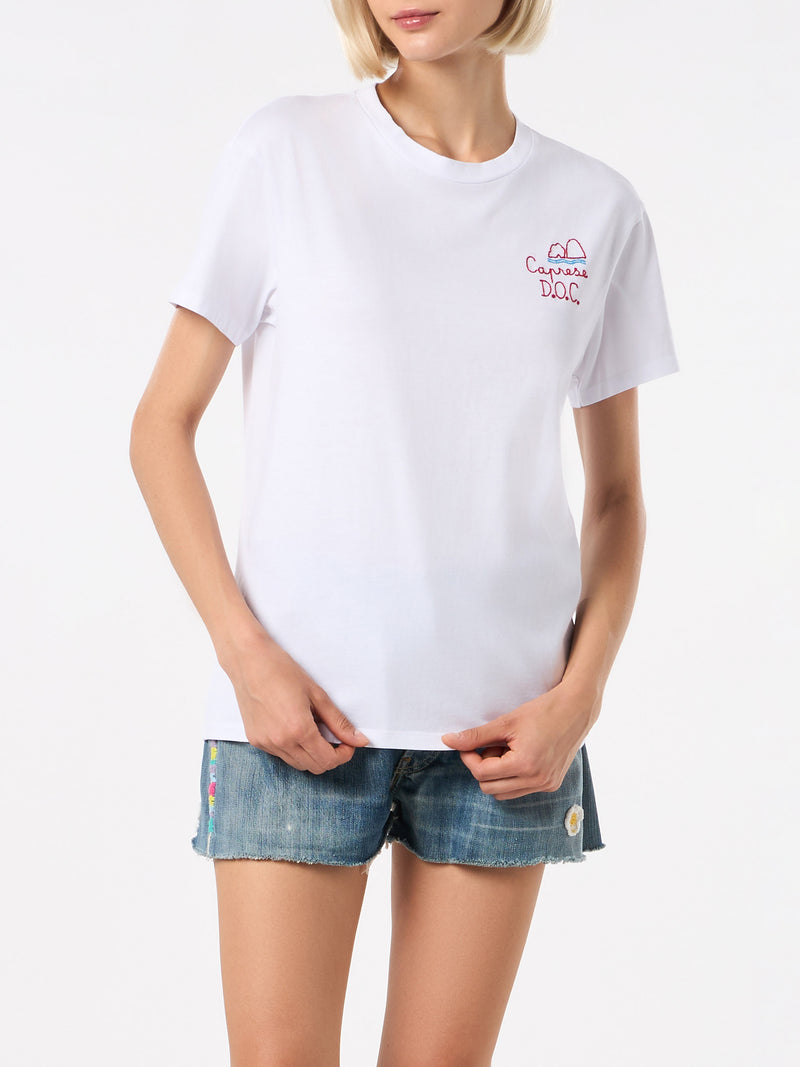 Woman cotton t-shirt with embroidery