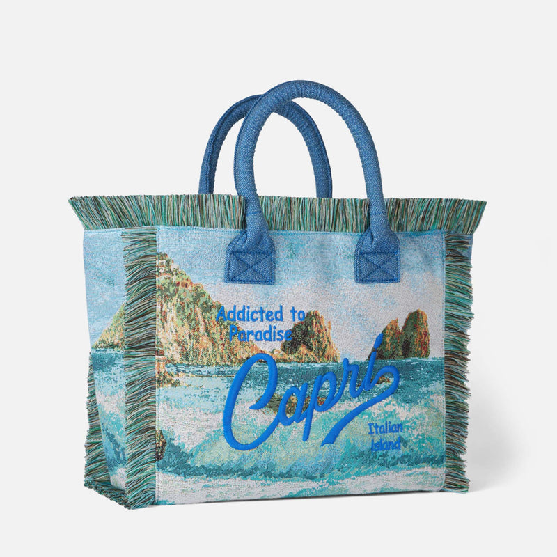 Vanity Gobelin Umhängetasche mit Capri-Stickerei