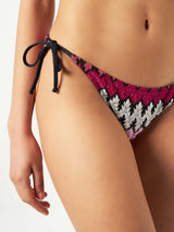 Woman chevron knitted triangle bikini