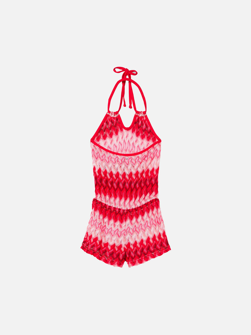 Girl knit dress chevron pattern