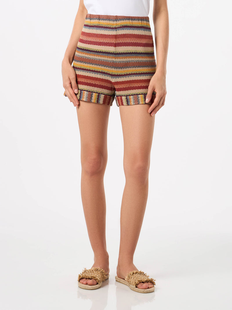 Navajo style knitted shorts