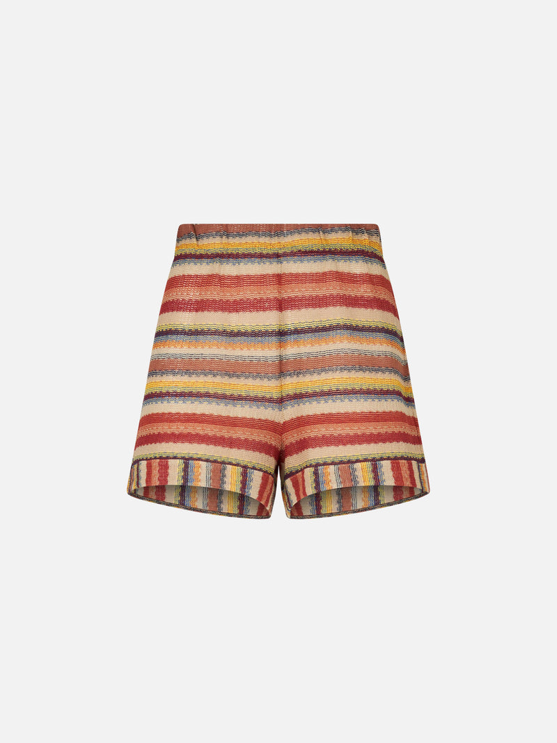Navajo style knitted shorts