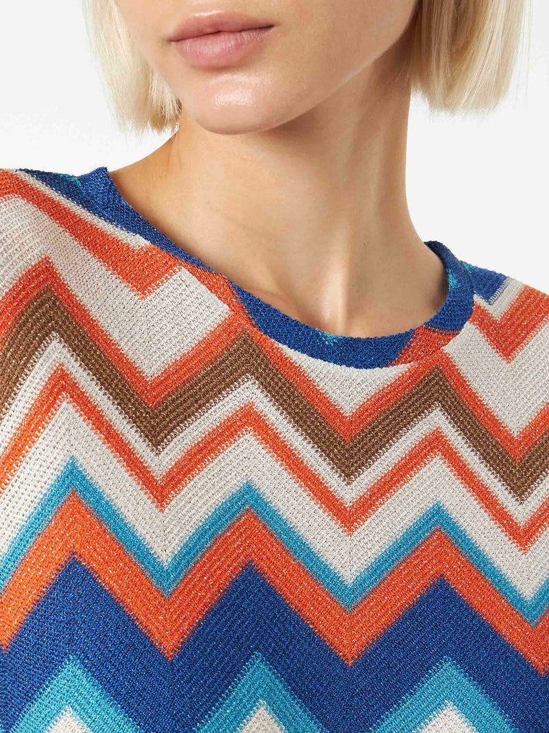 Orange chevron knitted top