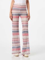 Multicolor pink knitted palazzo pants