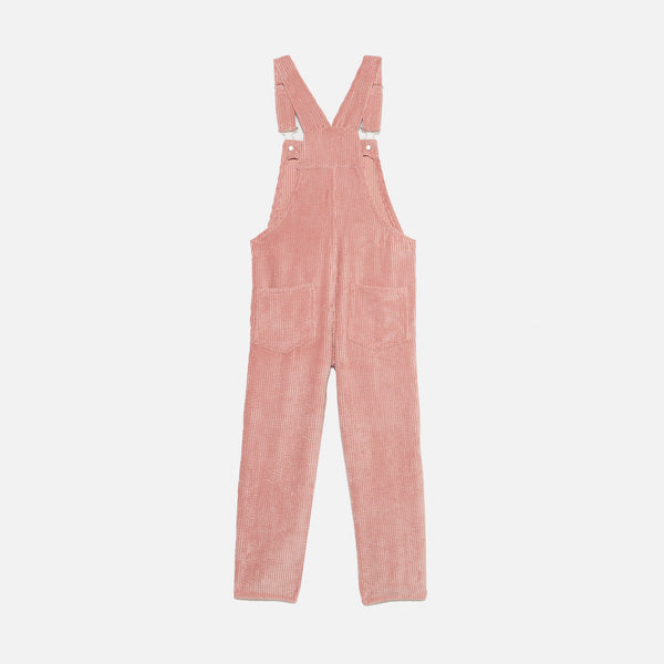 Girl pink corduroy salopette with St. Barth embroidery