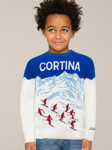 Boy sweater with Cortina jacquard print