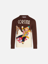 Boy sweater with Cortina postcard print