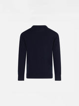 Boy navy blue sweater with Cortina jacquard print