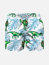 Boy swim shorts with T-rex print