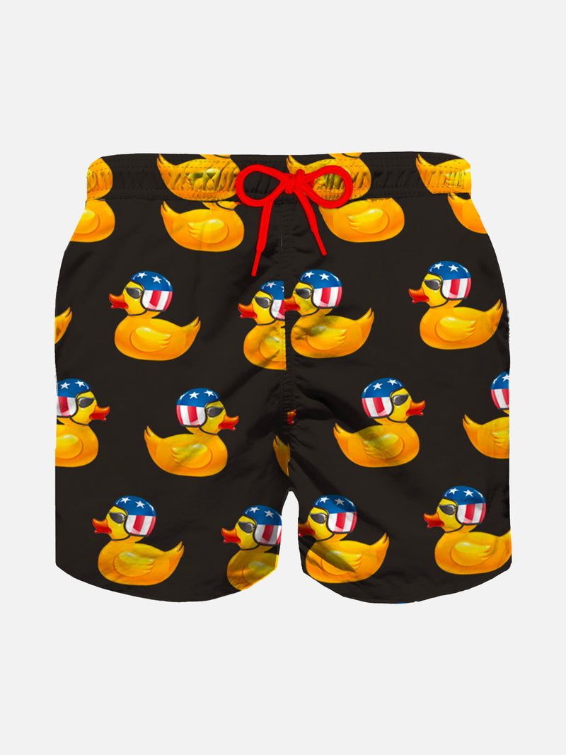 Bikers ducky  boy's light fabric swim shorts
