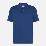 Denim piquet polo with St. Barth logo with vintage effect
