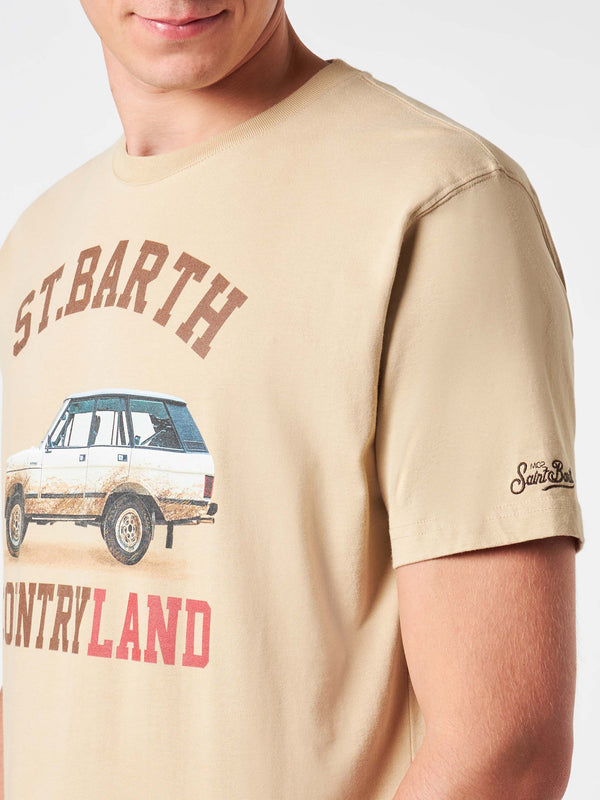 Man heavy cotton t-shirt with St. Barth Countryland print
