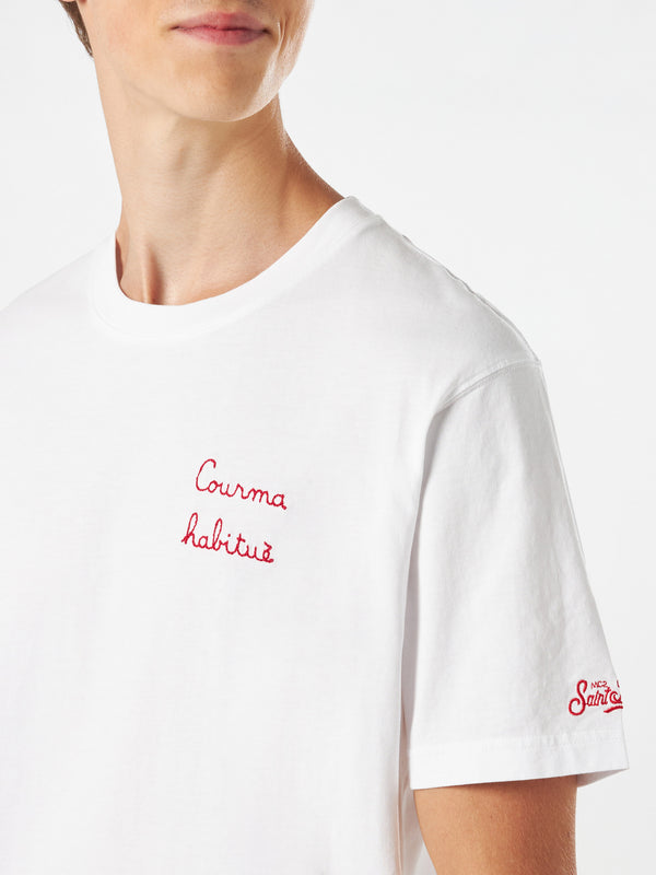 Man cotton t-shirt with Courma habituè embroidery