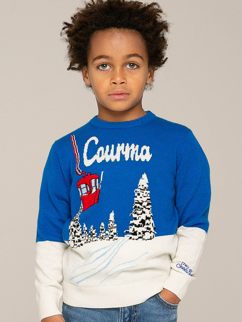Boy sweater with Courmayeur jacquard print