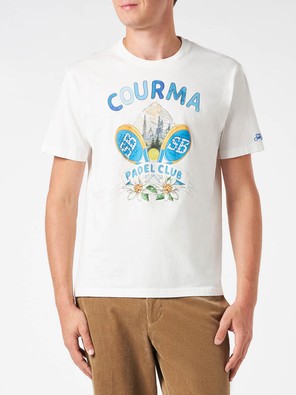 T-shirt da uomo in cotone pesante con stampa Courma Padel Club